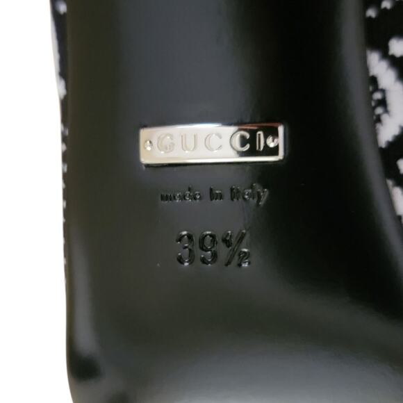 Gucci GG Monogram Technical Jersey Square Toe Ankle Boots Black White 39.5 9.5 - Picture 10 of 12